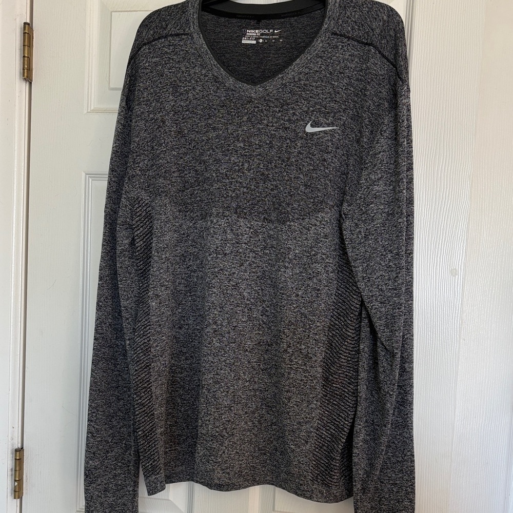 Nike Heathered Black Long Sleeve Shirt